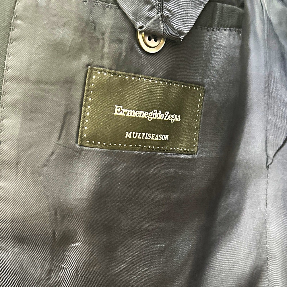 Ermenegildo Zegna Navy Wool Twill Sports Coat 54R 2-Button Notch Ventless